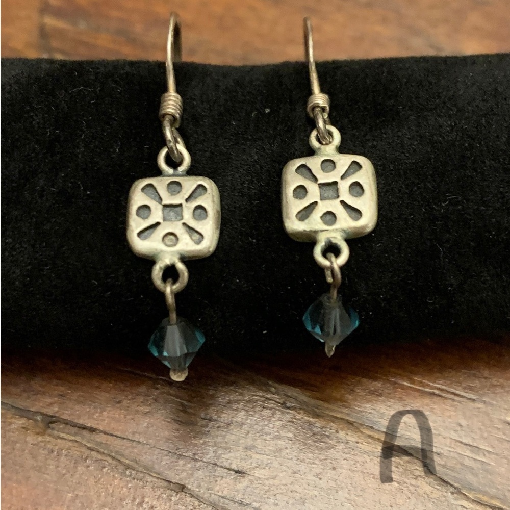 Silver Beaded Earrings 4 pairs